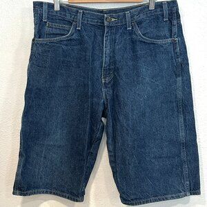 Dickies Jean Shorts Mens Dark Blue Wash Denim Long Skater Relax Fit W38" x L14"